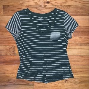 Green striped v neck from Gap